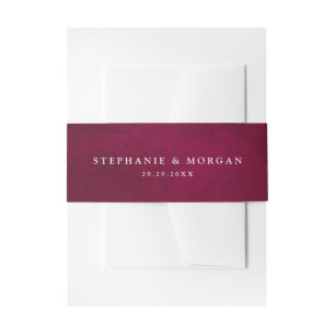 Burgundy Marsala Red Rustic Boho Wedding Einladungsbanderole
