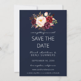 Burgundy Marsala Save the Date Marine ändern Einladung