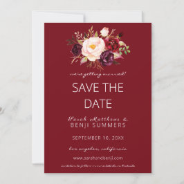 Burgundy Marsala Save the Date Red ändern Einladung