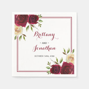 Burgundy Marsala Table Verlobung Hochzeitspapier Serviette