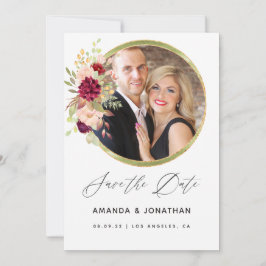 Burgundy-Marsala und Blush Geometric Save the Date