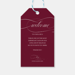 Burgundy Marsala Wedding Herzlichen Dank Geschenkanhänger