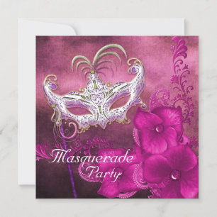 Burgundy Masquerade Party Einladung