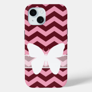 Burgundy Mattiert Orchid Chevrons mit Schmetterlin Case-Mate iPhone Hülle