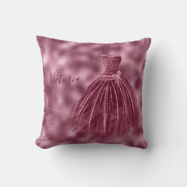 Burgundy Metallic Elegante Name Abend Gown Kissen