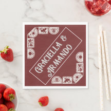 Burgundy Minimalist Wedding Napkins