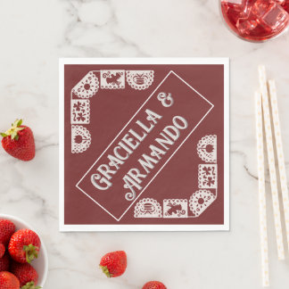 Burgundy Minimalist Wedding Napkins Serviette
