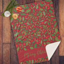 Burgundy Mistletoe Frohe Weihnachtsfeiertag Sherpa