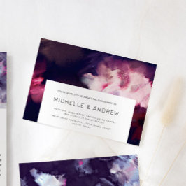 Burgundy Modern Brush Stroke Engagement Party Einladung