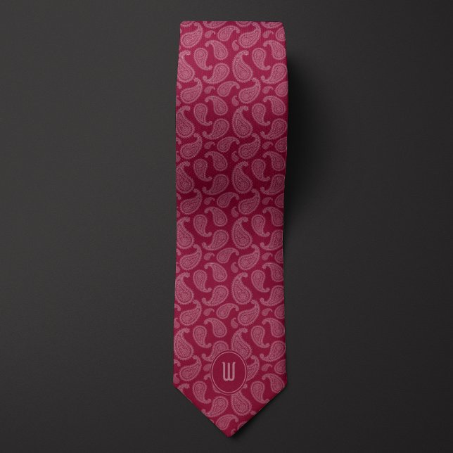 Burgundy Monochrome Paisley Krawatte (Von Creator hochgeladen)