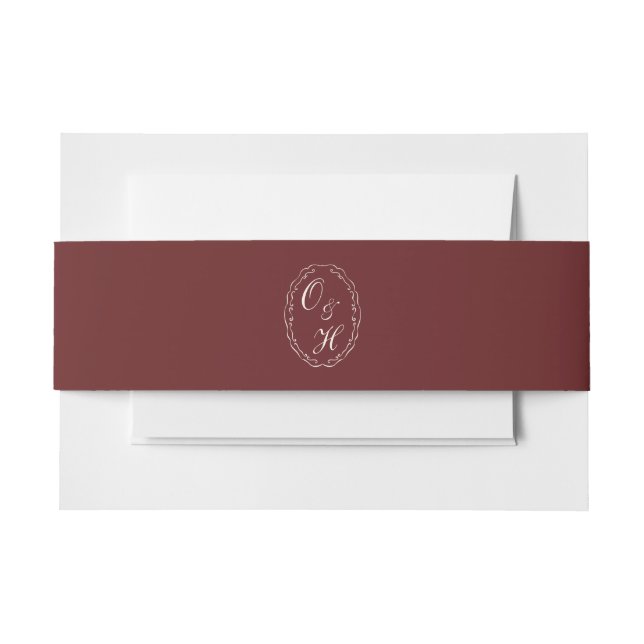 Burgundy Monogram Wedding Belly Band (Vorderseite Beispiel)