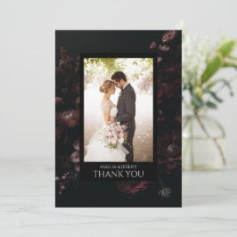 Burgundy Moody Floral Dankeskarte