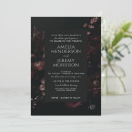 Burgundy Moody Floral Einladung