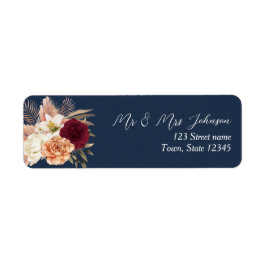 Burgundy Navy Blue Wedding Address
