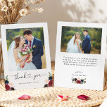 Burgundy Navy Blumenheart-Skript Hochzeitsschreibe Dankeskarte<br><div class="desc">Burgund Navy Blauer Liebe Herz-Script Hochzeit Foto Dankeschön Karte. Für weitere Anpassungen klicken Sie bitte auf den Link "Weitere Anpassung" und verwenden Sie unser Design-Tool,  um diese Vorlage zu ändern.</div>