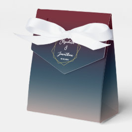 Burgundy Navy Blush Ombre Geometric Wedding Geschenkschachtel