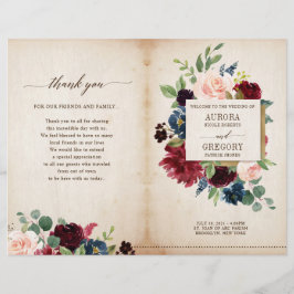Burgundy Navy Rustic Boho Country Program