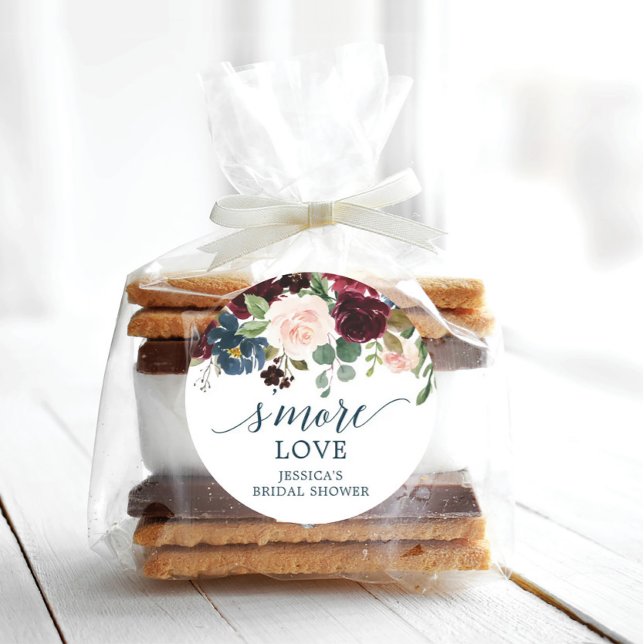 Burgundy Navy S'More Liebe - Bevorzugen Sie Sticke Runder Aufkleber (Von Creator hochgeladen)