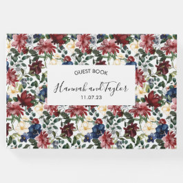 Burgundy Navy Wedding Gästebuch