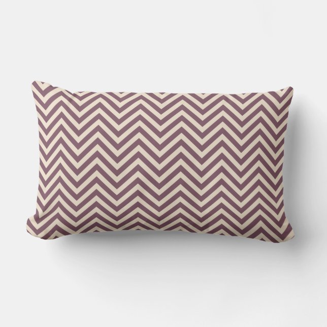 Burgundy Off-White Zickzack Geometric Muster Kissen Für Draußen (Vorderseite)