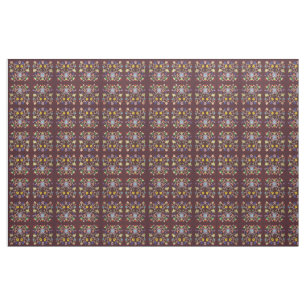 Burgundy Ojibwe Blumenmuster Stoff