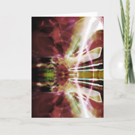 Burgundy Olive White Abstrakt Firecracker Blume Karte