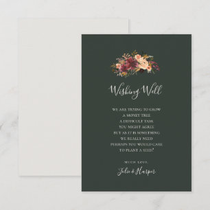 Burgundy Orange Blumental Green Wedding wünscht si Begleitkarte