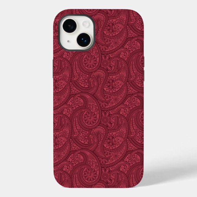 Burgundy Paisley Case-Mate iPhone 14 Plus Hülle (Rückseite)