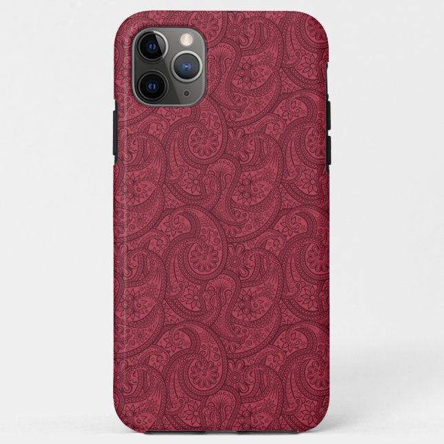 Burgundy Paisley Case-Mate iPhone Hülle (Rückseite)