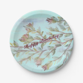 Burgundy Paper Plate Watercolor Event Products Pappteller