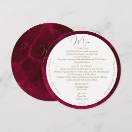 Burgundy Passion Wedding Circle Menükarte