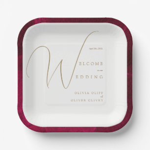 Burgundy Passion Wedding Pappteller