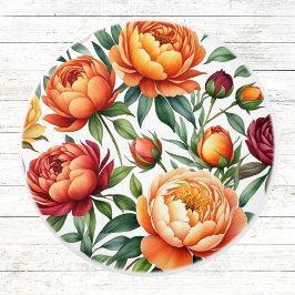 Burgundy Peach Blume Peony Floral Muster Keramikknauf