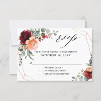 Burgundy Peach Coral Orange Eucalyptus Wedding RSV