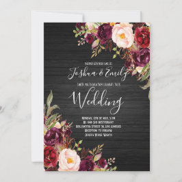 Burgundy Peony Wedding Einladung Floral lädt ein