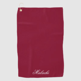 Burgundy Personalized Golf Towel with Custom Name Golfhandtuch