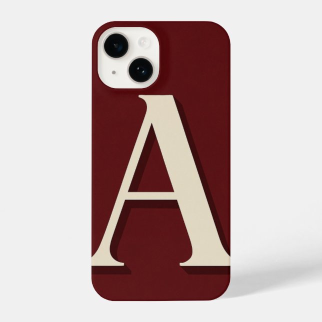 Burgundy Phone Case with Bold Trendy iPhone 14 Hülle (Rückseite)