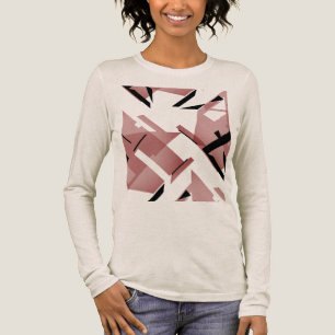 Burgundy Pink Black Shapes Abstrakt MCM inspiriert Tri-Blend Shirt