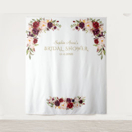 Burgundy Pink Blume Brautparty Foto Stand Wandteppich