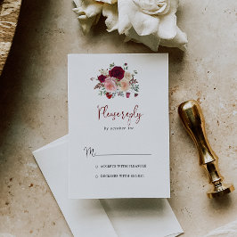 Burgundy Pink Blush Bloral UAWG RSVP Karte