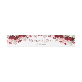 Burgundy Pink Blush Blush Wasserfarbe Blumenzehen Einladungsbanderole