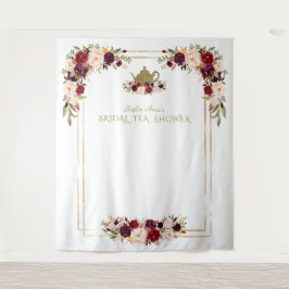 Burgundy Pink Brautparty Tea Foto Prop Wandteppich