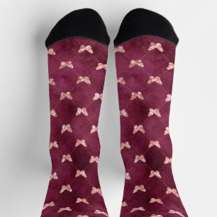 Burgundy Pink Butterfells Socken