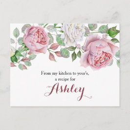 Burgundy Pink Country Rose Blumenrezeptur Karte