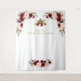 Burgundy Pink Floral Brautparty Tee Foto Stand Wandteppich