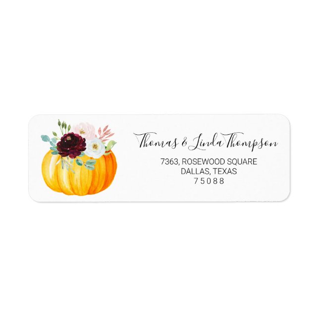 Burgundy & Pink Floral Pumpkin Erntedank zurück (Vorne)