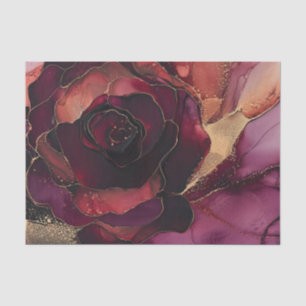 Burgundy Pink Gold Floral Seidenpapier