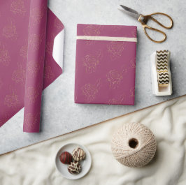 Burgundy Pink Gold Rose Geschenkpapier