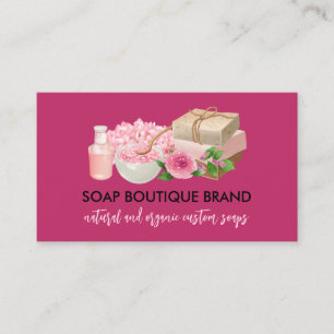 Burgundy Pink Illustration Handgefertigte Seife Visitenkarte