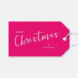 Burgundy Pink Modern Geometric Christmas Geschenkanhänger
